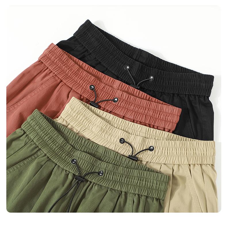 Wide Leg Cargo Pants with Elastic Waist Drawstring for Women