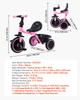 VEVOR Toddler Tricycle for 2-5 Year Old, Folding Kids Trike with Adjustable Seat, Storage, Carbon Steel Frame, Handlebar Grips for Outdoor Play