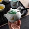 Hand-painted Xishi teapot Kung Fu travel tea set, teacup tea tray set, high-end company business festival commemorative gifts