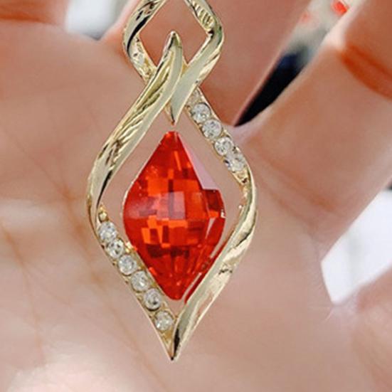 1 Pair Hanging Earrings Geometric Shiny Faux Crystal Rhombus Shape Drop Earrings Wedding Jewelry