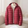 Autumn and winter new white duck down light down jacket women's short hooded slim light jacket Pinghu