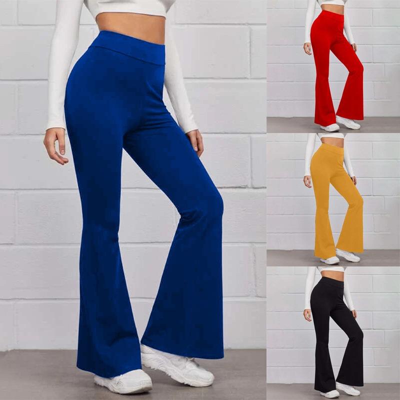 Women's Trousers Shiny Solid Color High Waist Trousers Spring Autumn Temperament Loose Straight Wide Leg Trousers Casual Wear