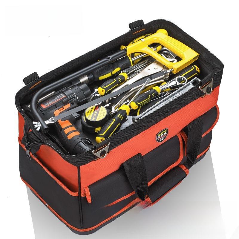 Sturdy & Durable Large Canvas Electrician Tool Bag for Woodworking, Multifunctional & Diagonal Design for Men