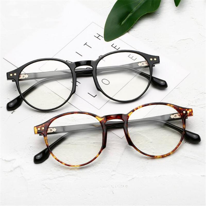 Rice Nails Round Frame Anti Blue Light Computer Glasses Women TR90 Prescription Eyeglasses Diopter 0 To 6