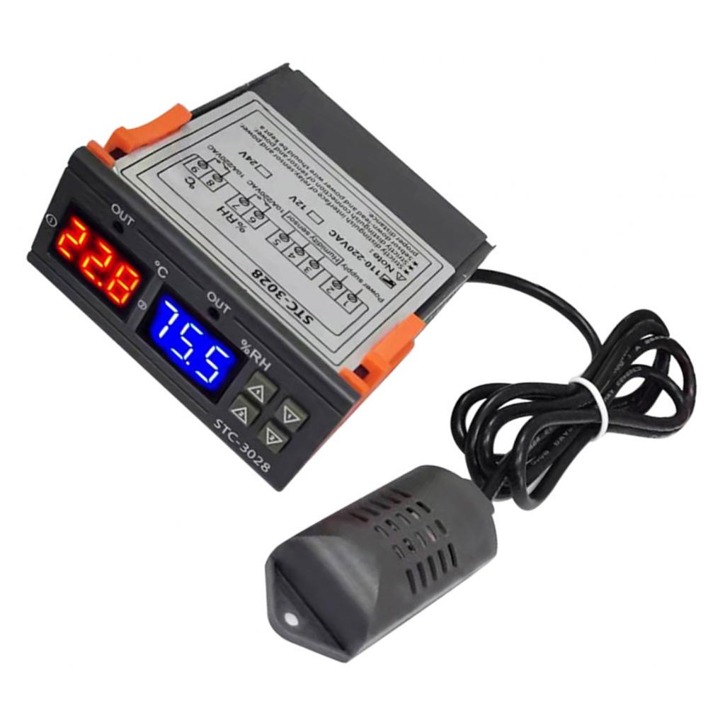 Temperature Humidity Controller - Digital LED Display Multifunction Hygrometer for Refrigerator