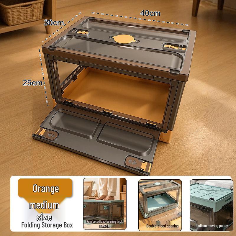 Thickened Foldable Transparent Storage Box with Double Doors - Large Capacity for Small Apartments