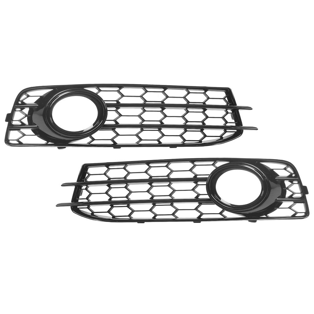 2pcs Front Fog Light Grille Left Right 8P0807682 Glossy Black Replacement for A3 8P 2008‑2012
