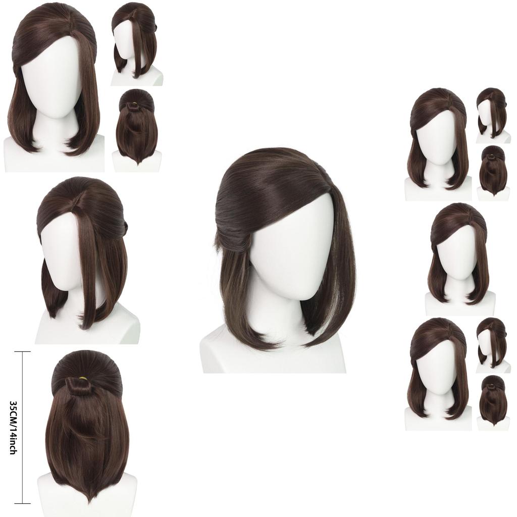 The Last Of Us Ellie Brown Cosplay Wig With Breathable Natural Feel For Scene Dressing