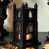 Modernes Wohnzimmerdekor Gotische Kathedrale LED-Kerzenlaterne Kirchenförmige flammlose Teelichtlampe Handgefertigtes Handwerk Ornament Gruselig Vintage