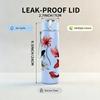 1PC Red Koi Fish And Lotus Art 750ml Color Plastic Sports Water Bottle Leakproof Flip Straw Lid Suitable for Sports Office Home Use