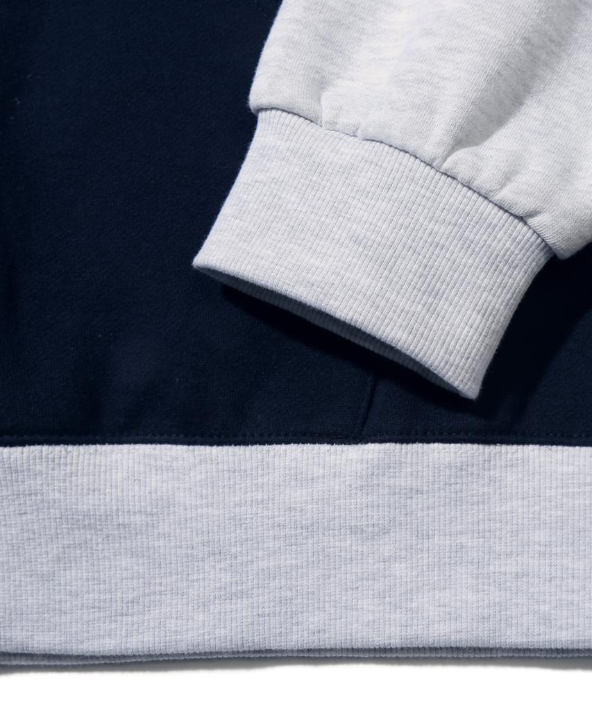 Trillion Raglan Color Mix 1992 Graphic Zip-Up Hoodie (Navy)