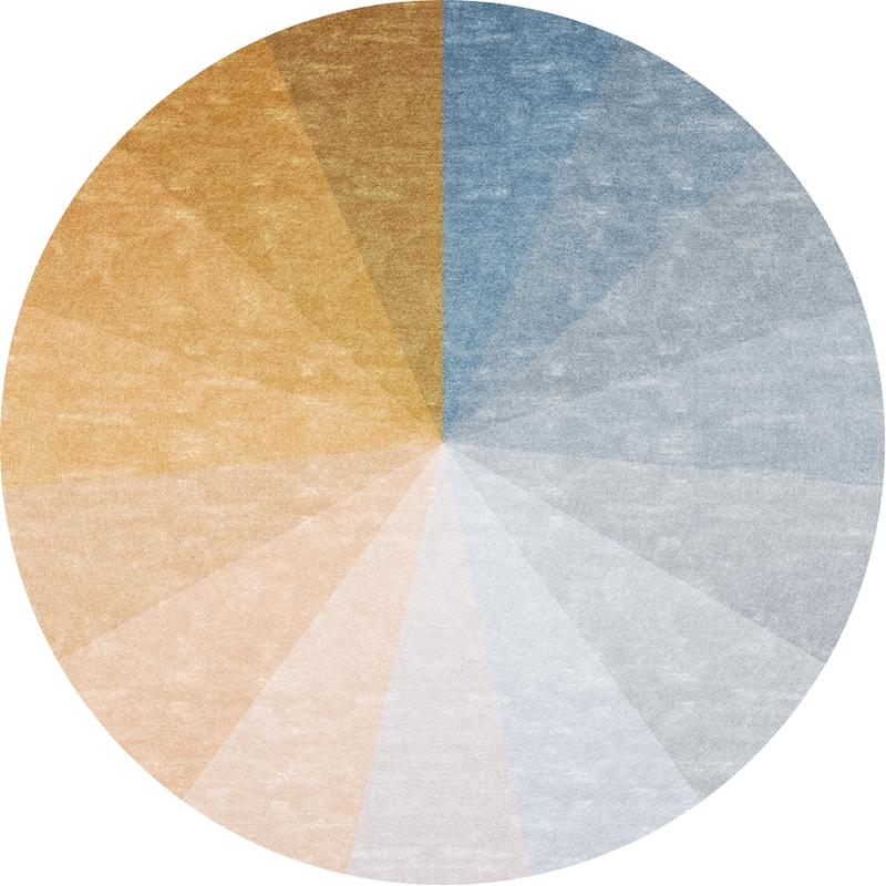 Minimalist Style Bedroom Decor Round Carpet Gradient Color Carpets for Living Room Washable Lounge Floor Mat Home Anti-slip Rug