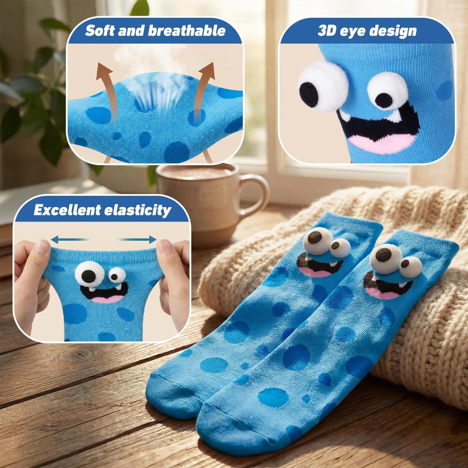 Socks For Kids Elephant Gifts Silly Wacky Funny Stockings Toddler Socks With 3D Eyes For Kids One Size