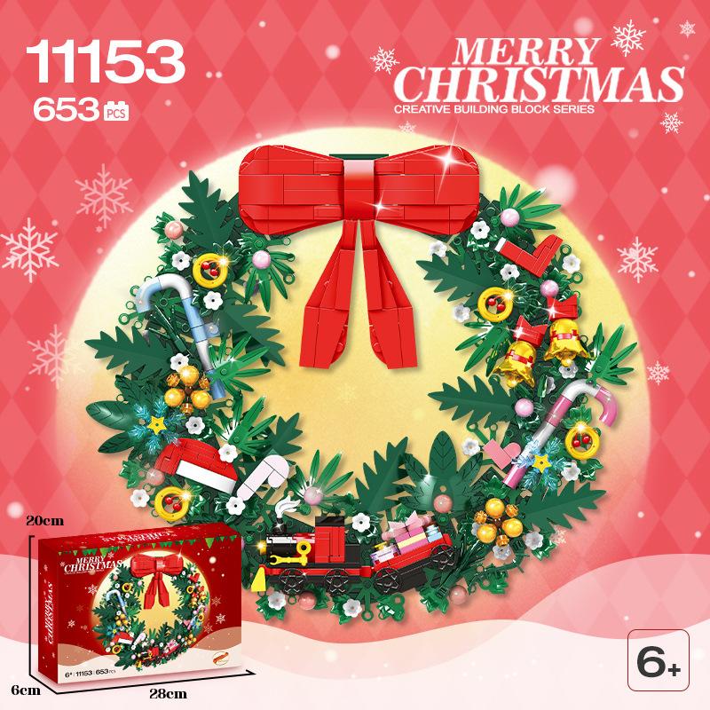 Christmas wreath creative ornaments Christmas gifts small particles puzzle assembly Christmas wreath decoration