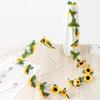 Artificial Sunflower Vine Wall Hanging - Floral Art for Living Room or Balcony