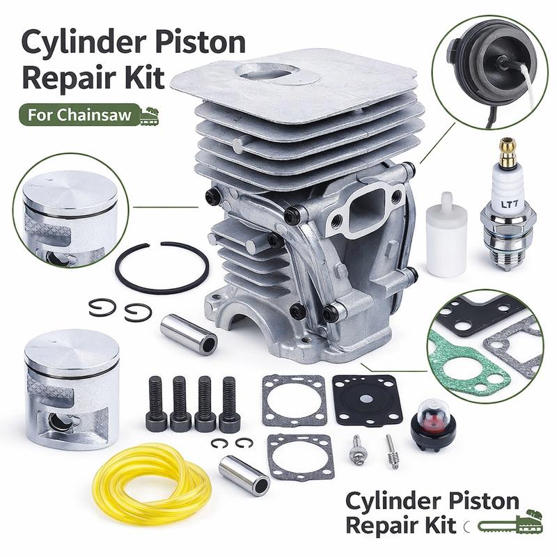 41mm Cylinder Piston Repair Kit For Husqvarna 435 435e 440 440e 440 II Chaaw Parts Tune Up Kit Spark Plug Fuel Line Carb Kit