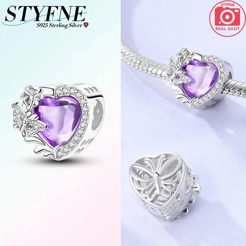 Cute Blue Pink Fantasy Butterfly Series Copper Beads Pendant Fit Bangle Charms Bracelet Diy Women Original Jewelry