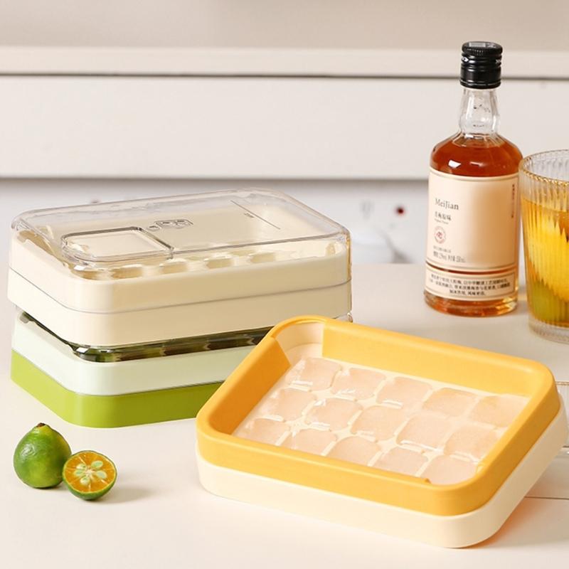 Silicone Ice Cubes Mold Large Capacity Reusablely Freezer Tray With Lid 15 Easy Removal Dishwasher Safe