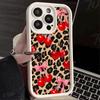 Cherries Pink Bows On Leopard Print Shockproof Phone Case for Xiaomi Redmi Note 14 13 12 11 10 9 8 Pro Anti-Slip Soft TPU Cover