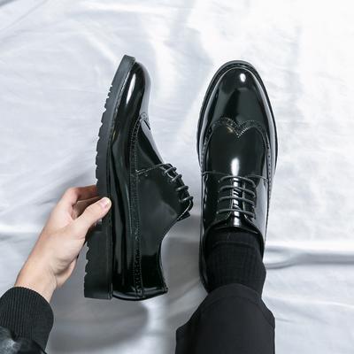 Frühling Neue Herren Formelle Business Dicksohlige Schnürleder Oxford Schuhe Marke Herren Spitz Zulaufend Lässige Leder Hochzeitsparty Schuhe