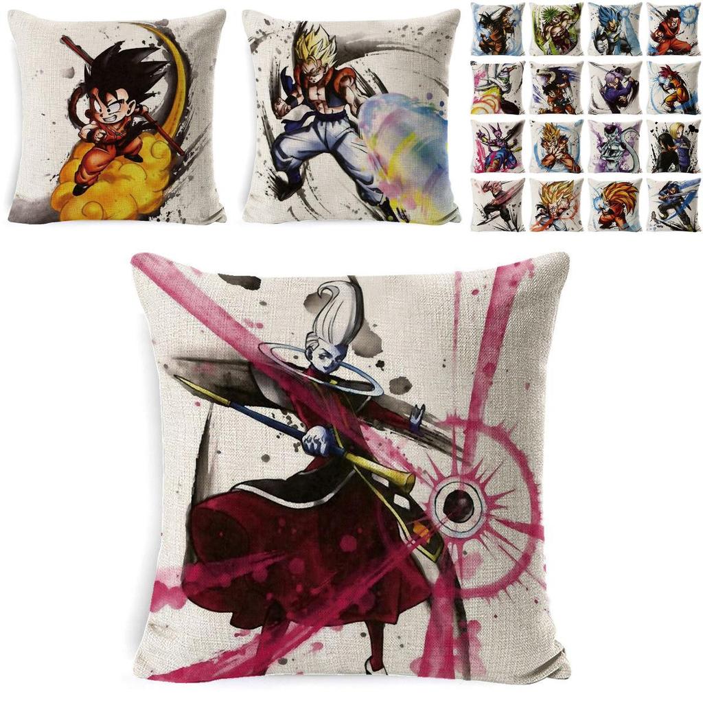 Premium Cotton Linen Dragon Ball Pillow Case Cartoon Square Cushion Cover For Cozy Homes