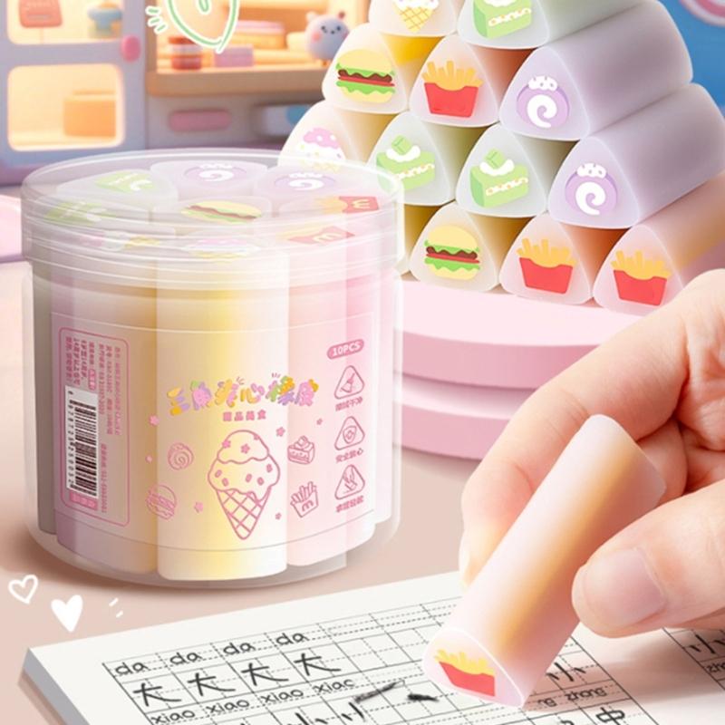 10 Pcs Painting Erasers Cartoon Erasers Lovely Pencil Erasers Easy to Clean Reward Gift For Precise Correction