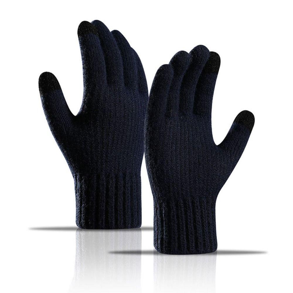Thicken Men Gloves Solid Color Cycling Mitten New Touch Screen Gloves