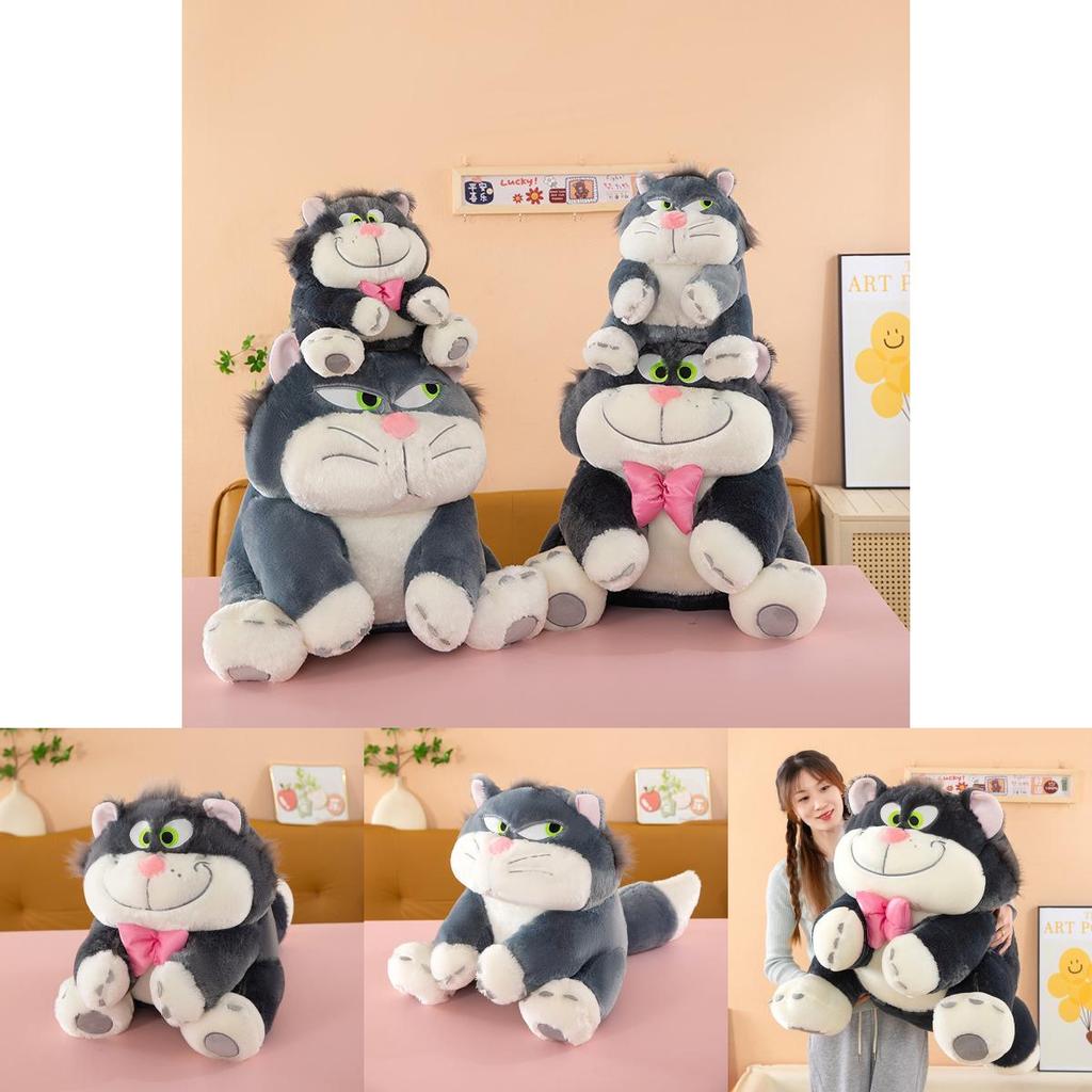 Cat Plush Toy With Bowtie Cartoon Stuffed Animal For Kids Birthday Gift