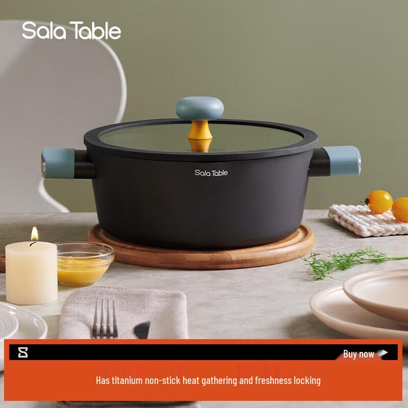 Sura Shiguang 24cm Black Non-stick Soup Pot