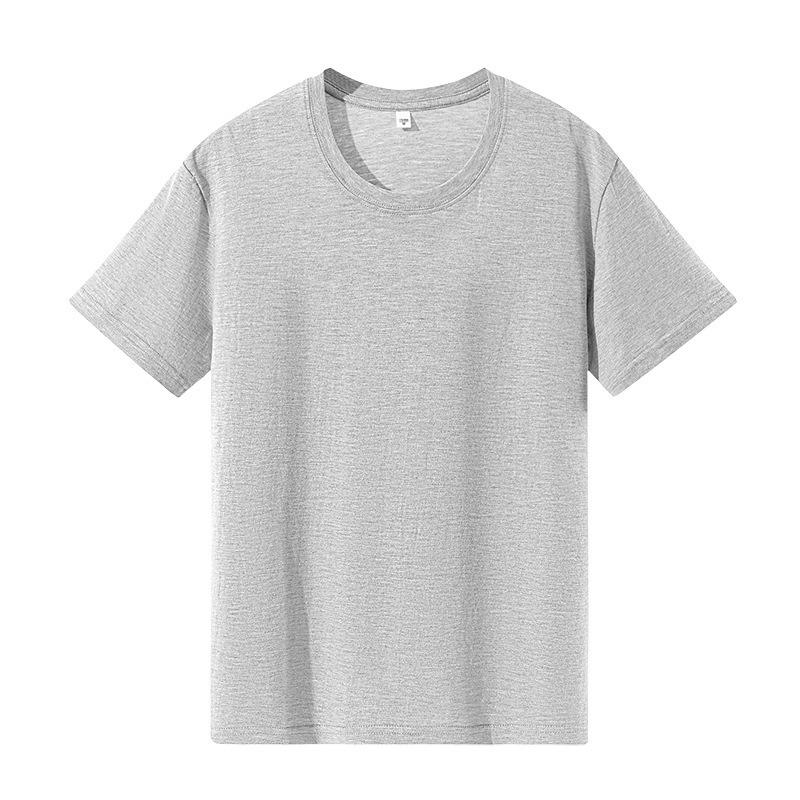 Unisex 180g Combed Cotton Round Neck T-shirt, Short Sleeve, Plain Color, Logo Print, Base Layer Shirt