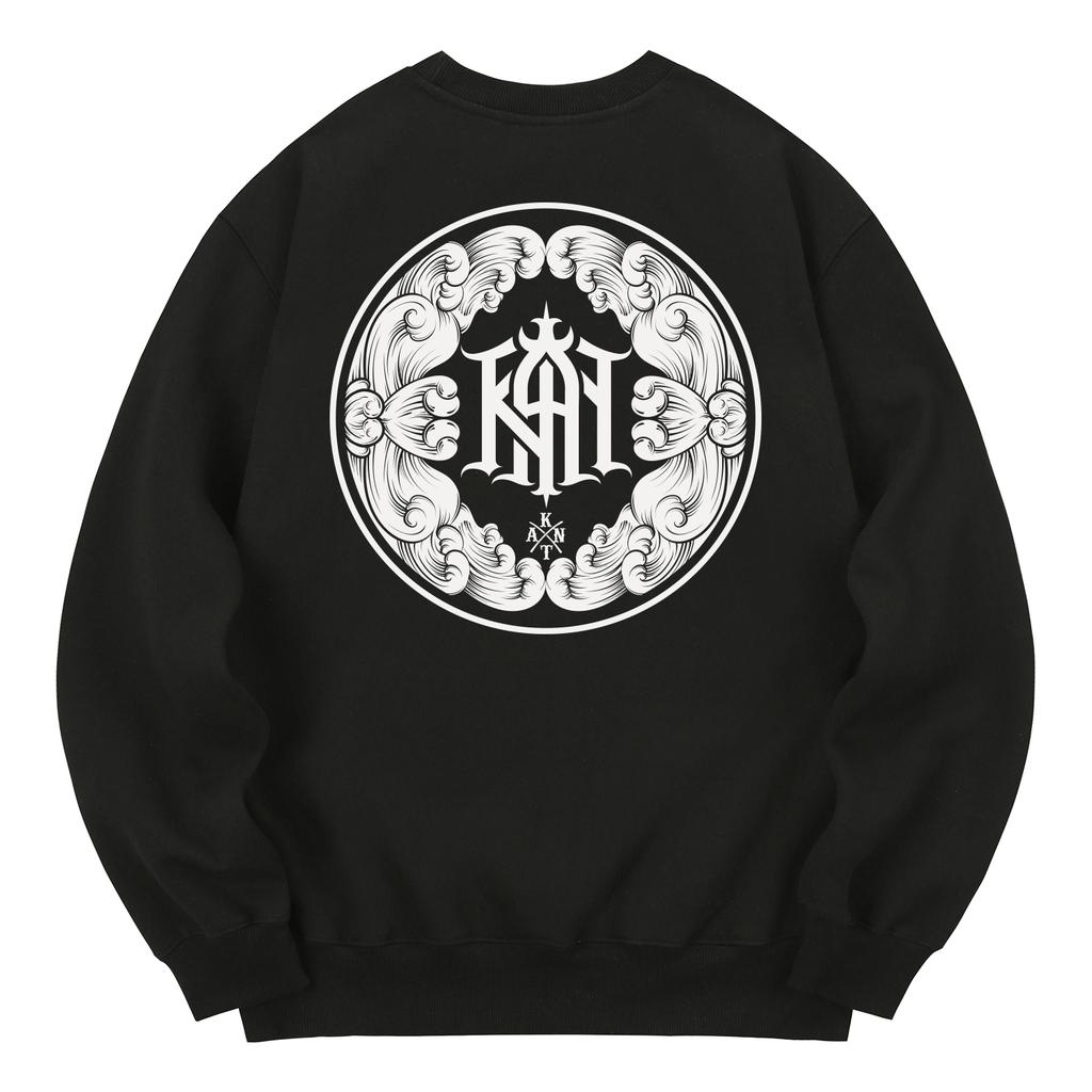 KAN6312 Kmb0118 Flower Khan Fleece-Lined Sweatshirt - Black