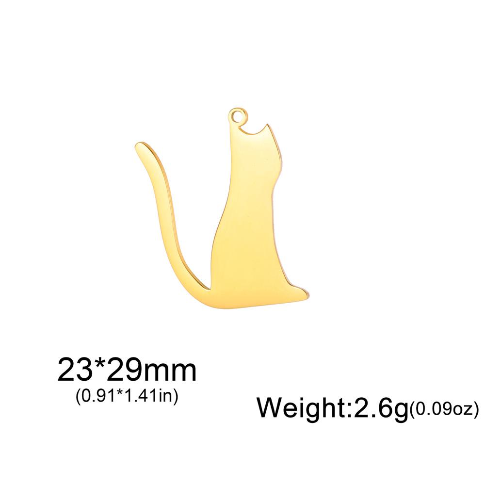 My Shape 5 Stück Niedlicher Katzenanhänger Süße Langschwanzkatzen Kätzchen Tier Edelstahl Charms für Halskette Schmuckherstellung DIY Geschenke