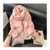 Autumn and winter imitation cashmere warm thickened scarf bear pattern frame short beard scarf shawl dual-purpose