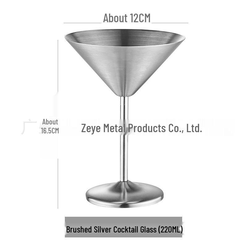 Creative High-Stemmed Stainless Steel Cocktail and Ice Cream Glass