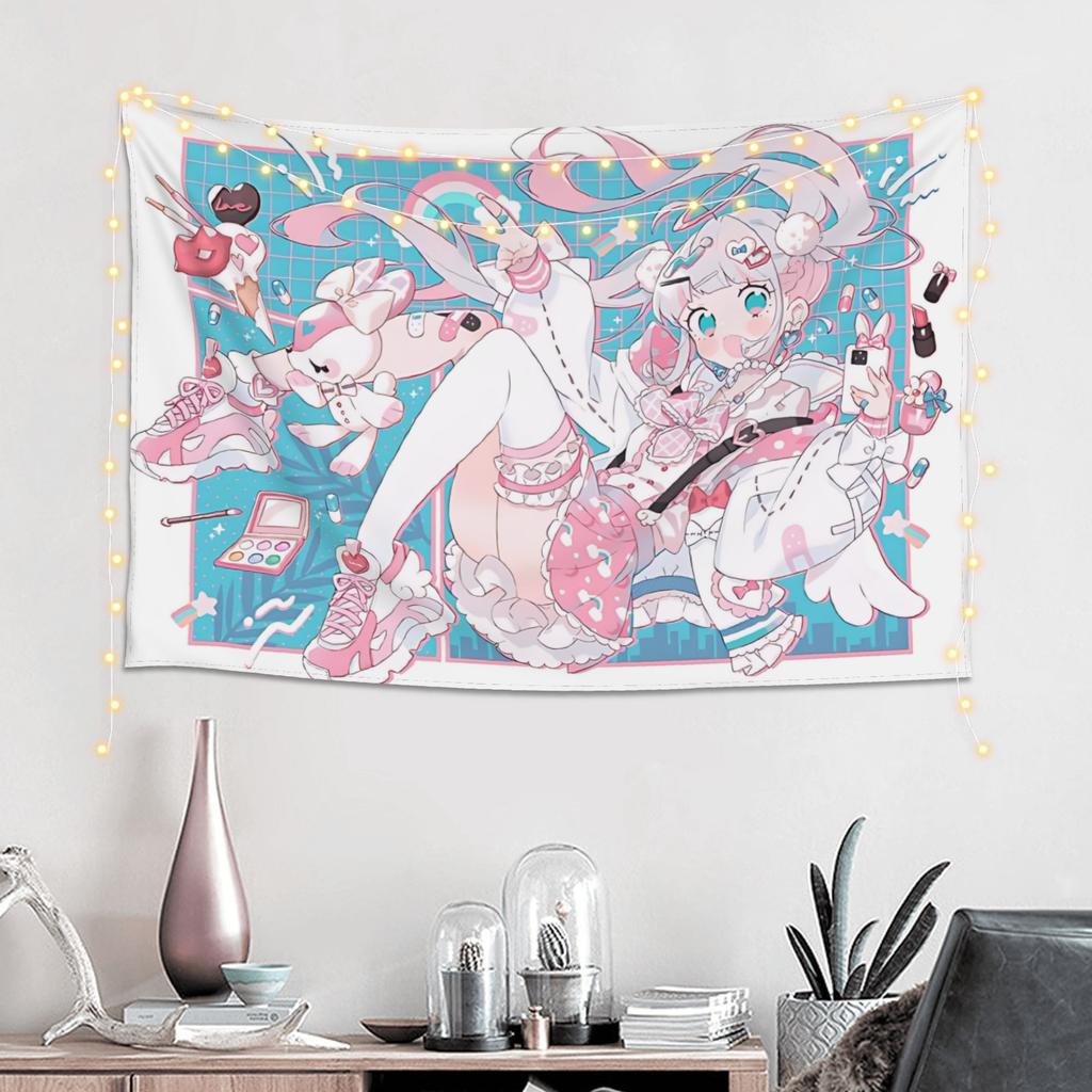 Colorful Anime Girl Tapestry Room decoration Home Decoration Tapestry Decor Accessories Cute Room Decor
