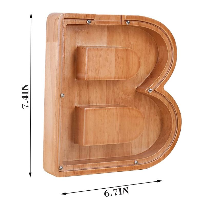 Creative Wooden Piggy Bank Twenty-Six Letter Coin Money Saving Box Storage Customized Name Wood DIY Letter Kids Money Bank Gift