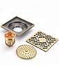 Brass Bathroom Shower Drain 4 Inches Square Floor Drain