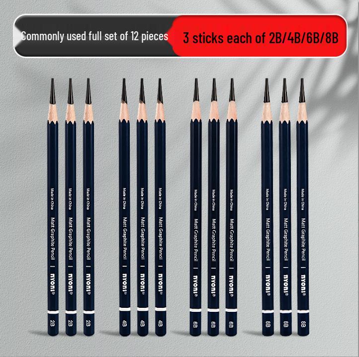 Neoni Matte Sketching & Soft Charcoal Pencils for Art Students with Professional Painting Brushes.
