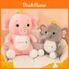 Kreative Krone Elefant Stofftier, Grau/rosa, Perfekt für Kindergeburtstagsgeschenk, Heimdekoration und mehr, 40cm/15.7in