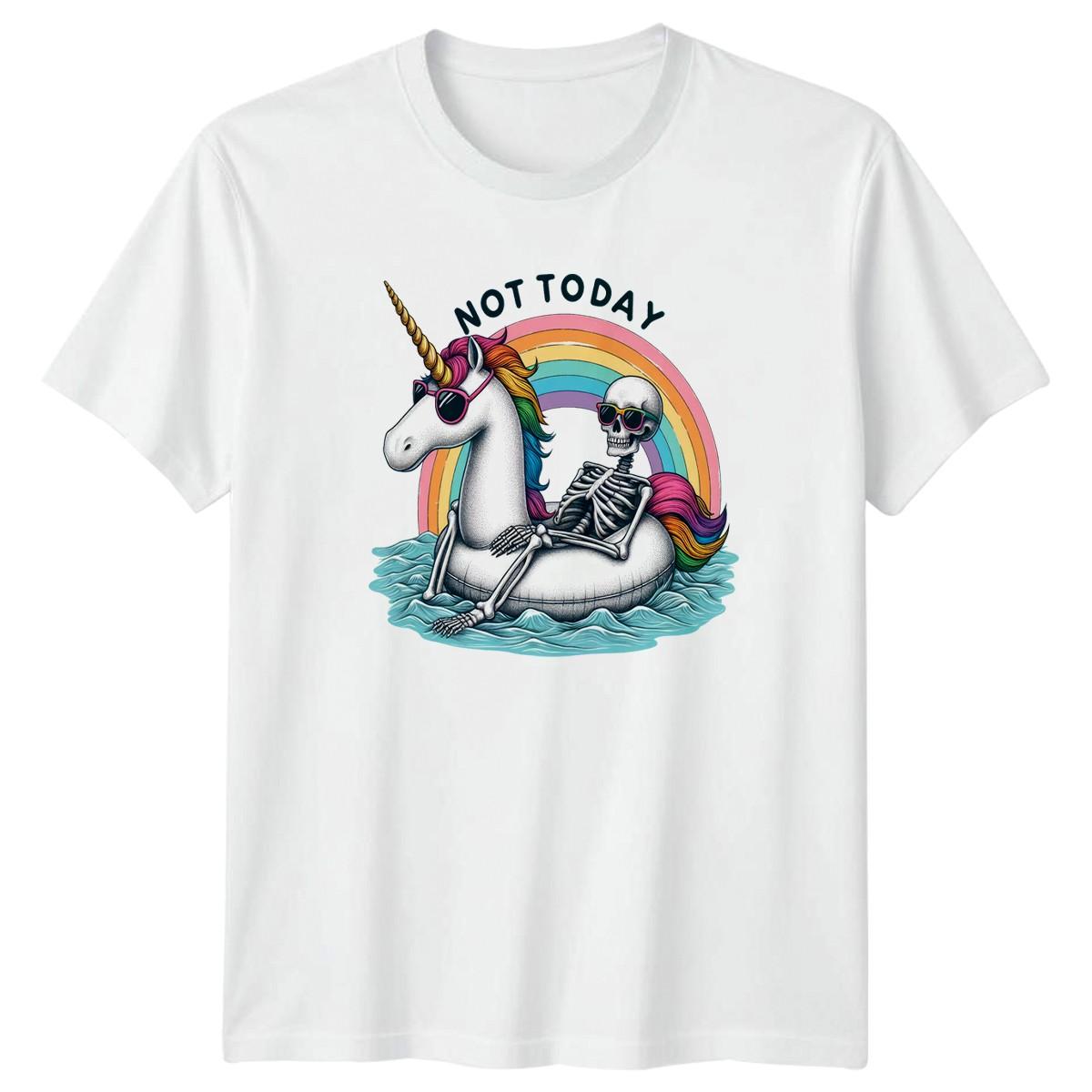 Not Today T-Shirt Skeleton Humorous 2026 Birthday Gift For Him And Her XXXXL