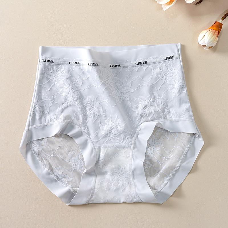 Big Size Female Spring and Summer Lace High Waist Abdominal 10A Bacteriostatic Extended Bottom Crotch No Trace Briefs
