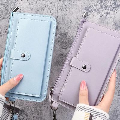 Women's Wallet Multi-functional Fashion PU Leather Long Zipper Wallets Multi-card Position Clutch Buckle Tassel Student Wallet AVE