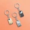1pcs Exquisite Kitten Keychain Foldable Nail Cutter Stainless Steel Nail Clippers Rotary Toenail Fingernail Manicure Trimmer