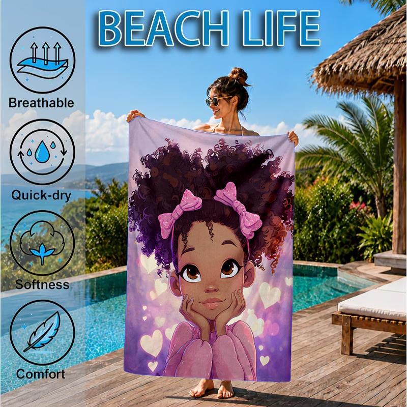 Black Princess Magic Celebration Beach Towel, Microfiber Beach Towel, Perfect For Pool, Beach, Travel, Home Decor Beach Party Fan gifts