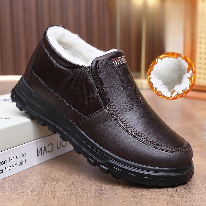

Мужские зимние теплые ботинки для снега с водонепроницаемой подкладкой из искусственного меха, короткие ботинки, нескользящие мокасины для ходьбы, обувь для мужчин, удобные рабочие кроссовки 45