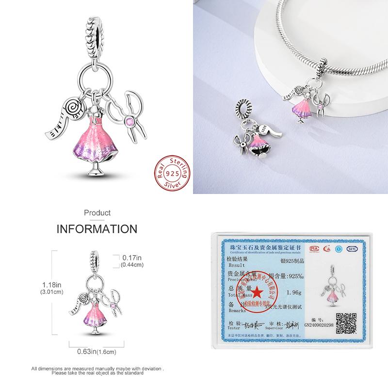 100% 925 Silver Charms Pendant Airplane Beach Sailing Hat Sun Energetic Attractiveness Design For Fine Jewelry Making