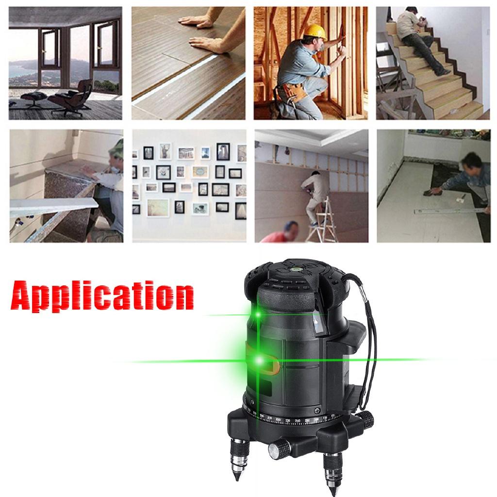 100- 240v  Strong Green Light 5 Line Laser Level 360° Rotary Laser Line