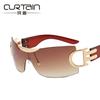 Large frame outdoor sunglasses new YK frameless future technology fashion sports personalized sunglasses