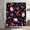 TU Christmas Shower Curtain Santa Claus Holiday Festive Pattern Waterproof Fabric Decor Bathroom Set Xmas Home Decor Gift