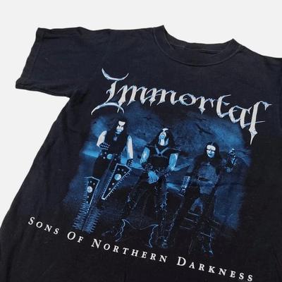 T-shirt Vintage Immortal band Sons of Northern Darkness Maglietta Nera S-5Xl